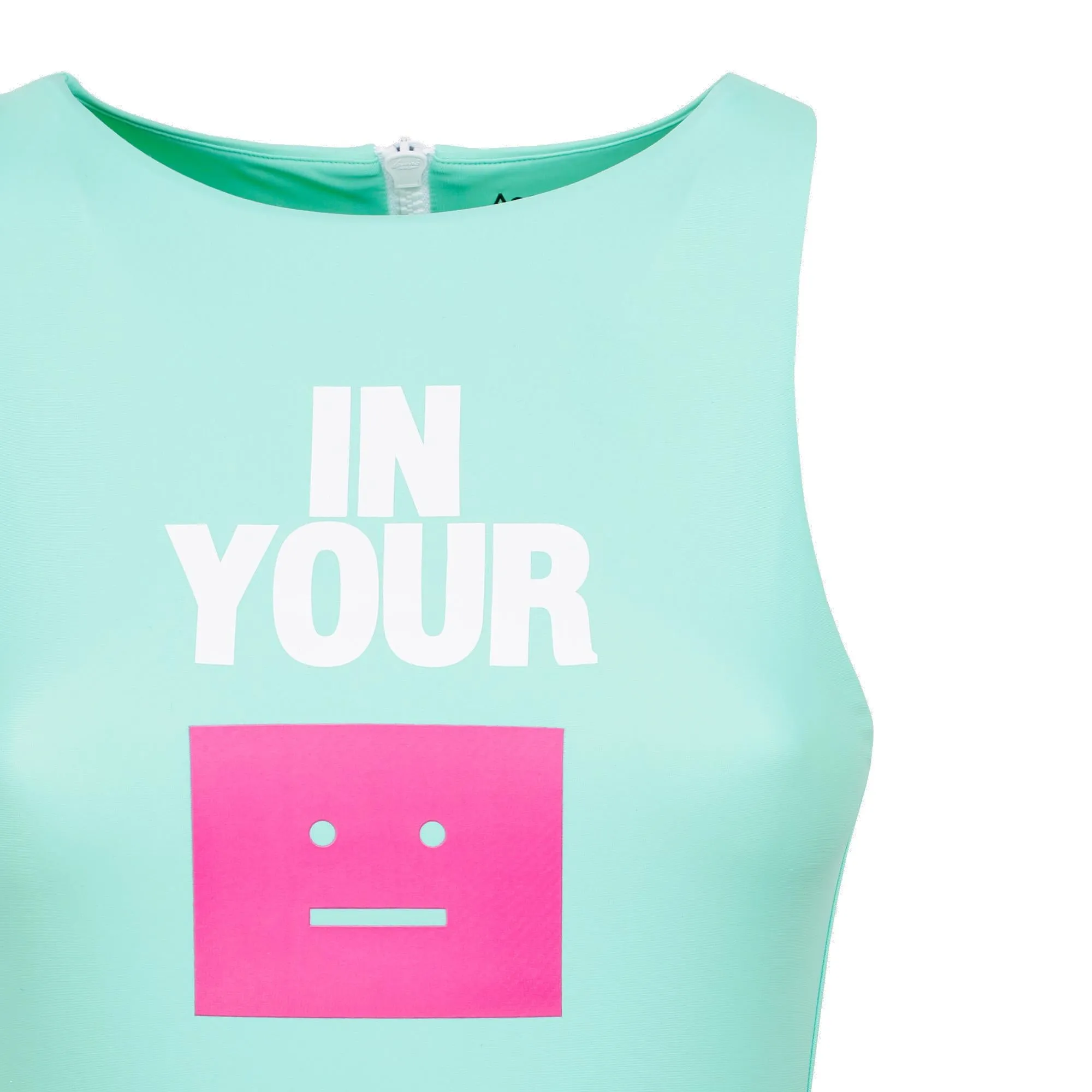 Acne Studios Face Logo Printed One Piece Swimsuit