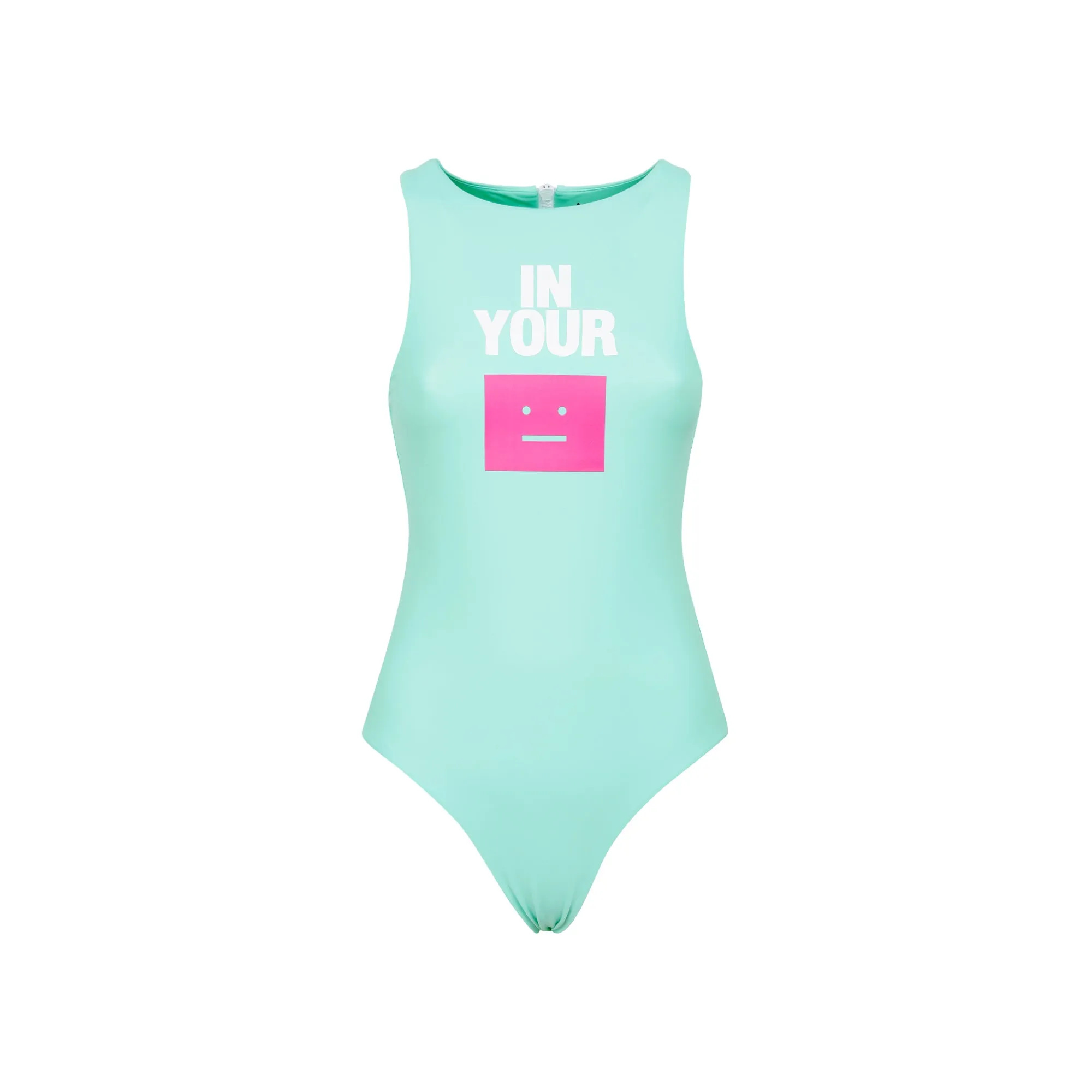 Acne Studios Face Logo Printed One Piece Swimsuit