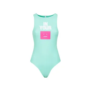 Acne Studios Face Logo Printed One Piece Swimsuit