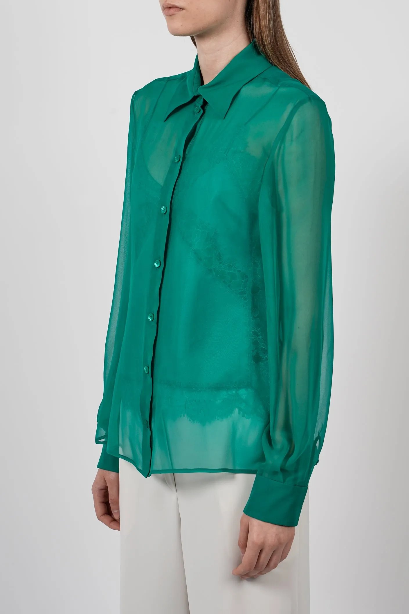 Alberta Ferretti Lace Detailed Shirt