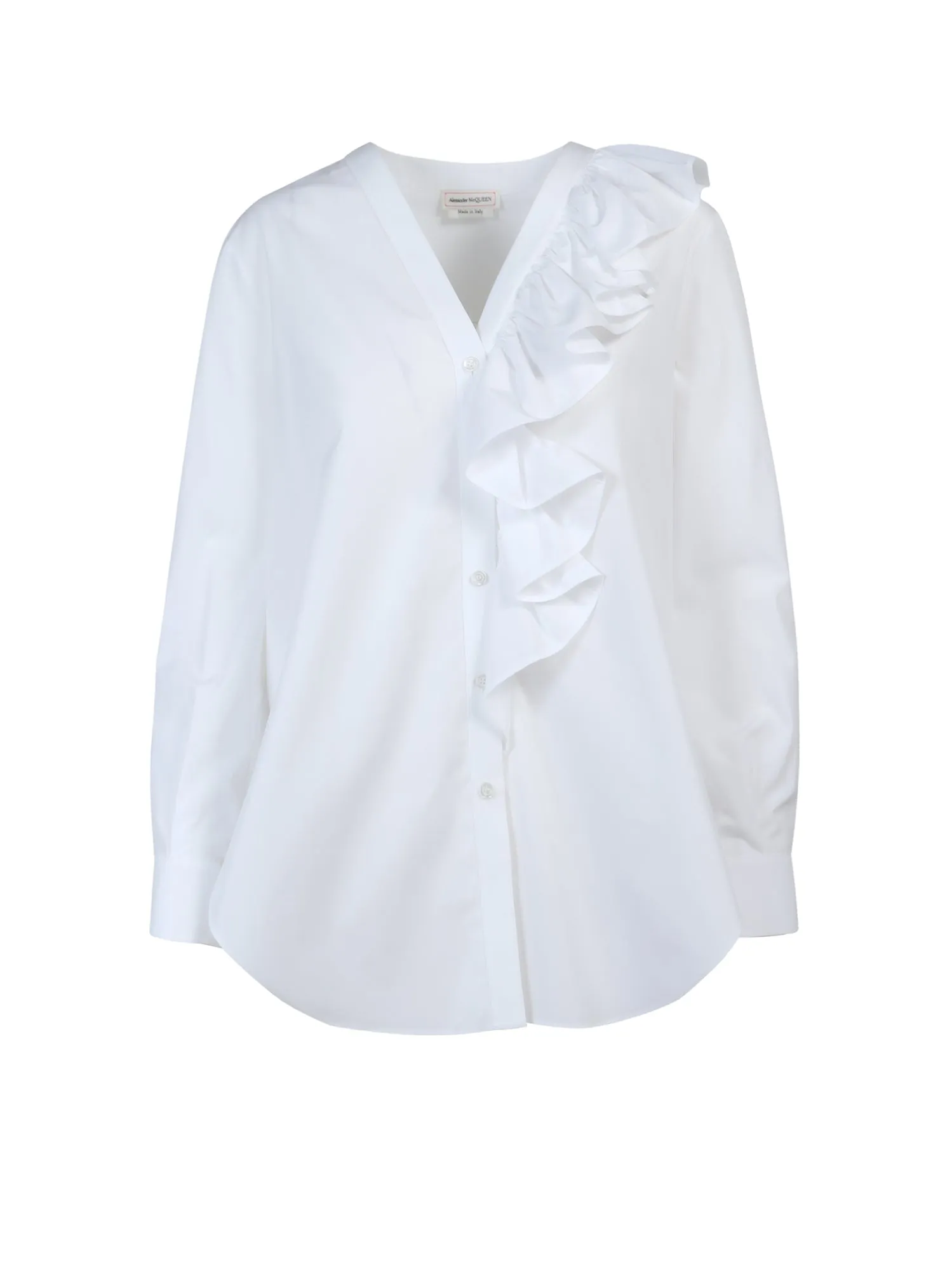 Alexander McQueen Asymmetric Ruffle Shirt