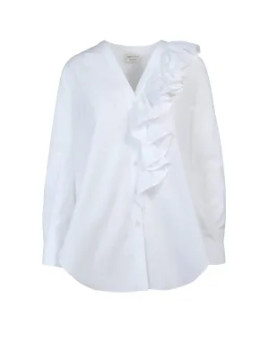 Alexander McQueen Asymmetric Ruffle Shirt