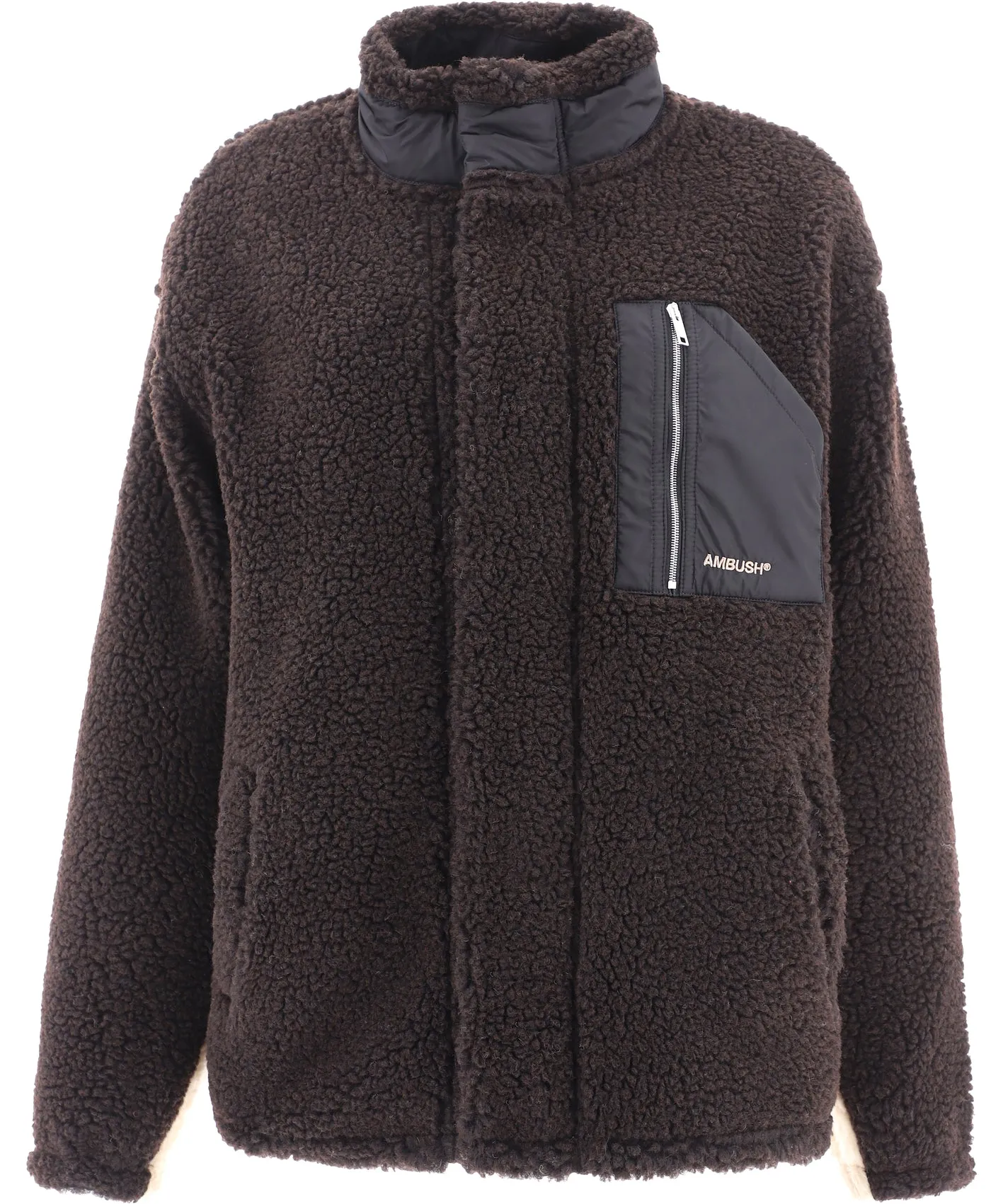 Ambush Logo Print Teddy Jacket