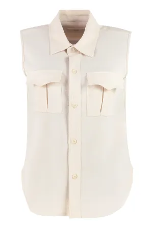 AMI Sleeveless Buttoned Shirt