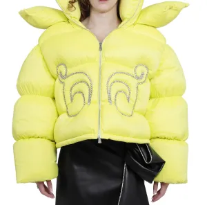 Area Studded Padded Cropped Jacket