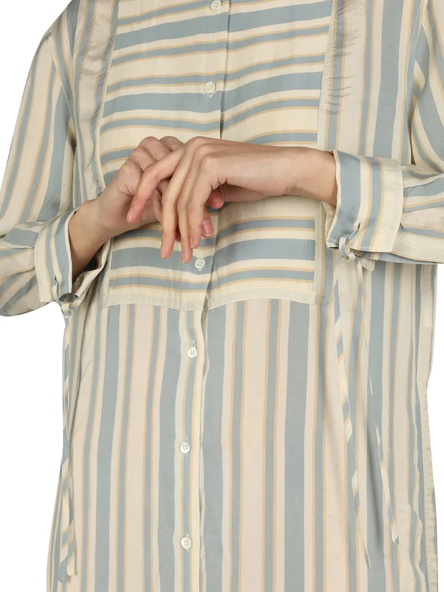 Aspesi Striped Pattern Shirt Dress