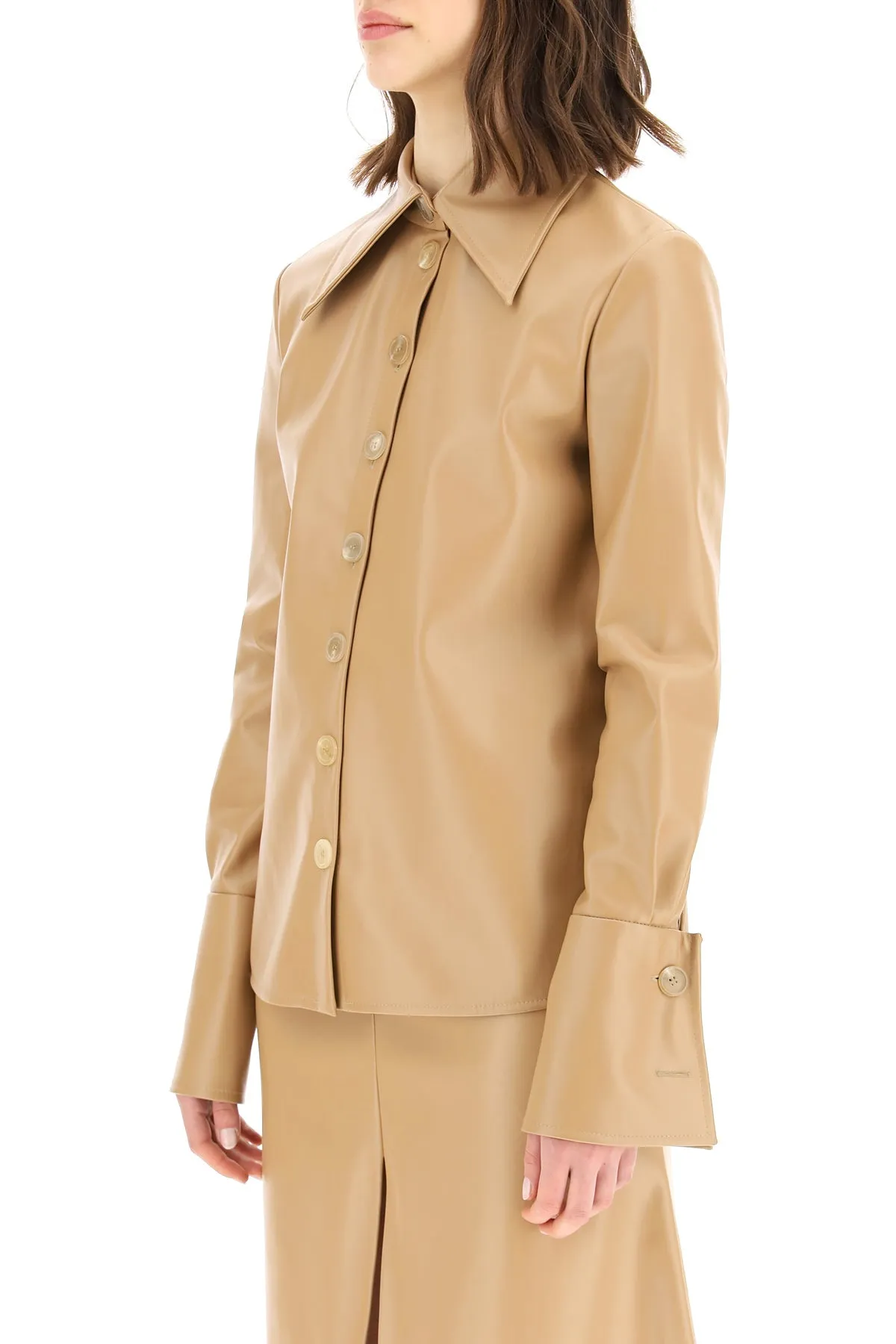 A.W.A.K.E. Mode Faux Leather Shirt