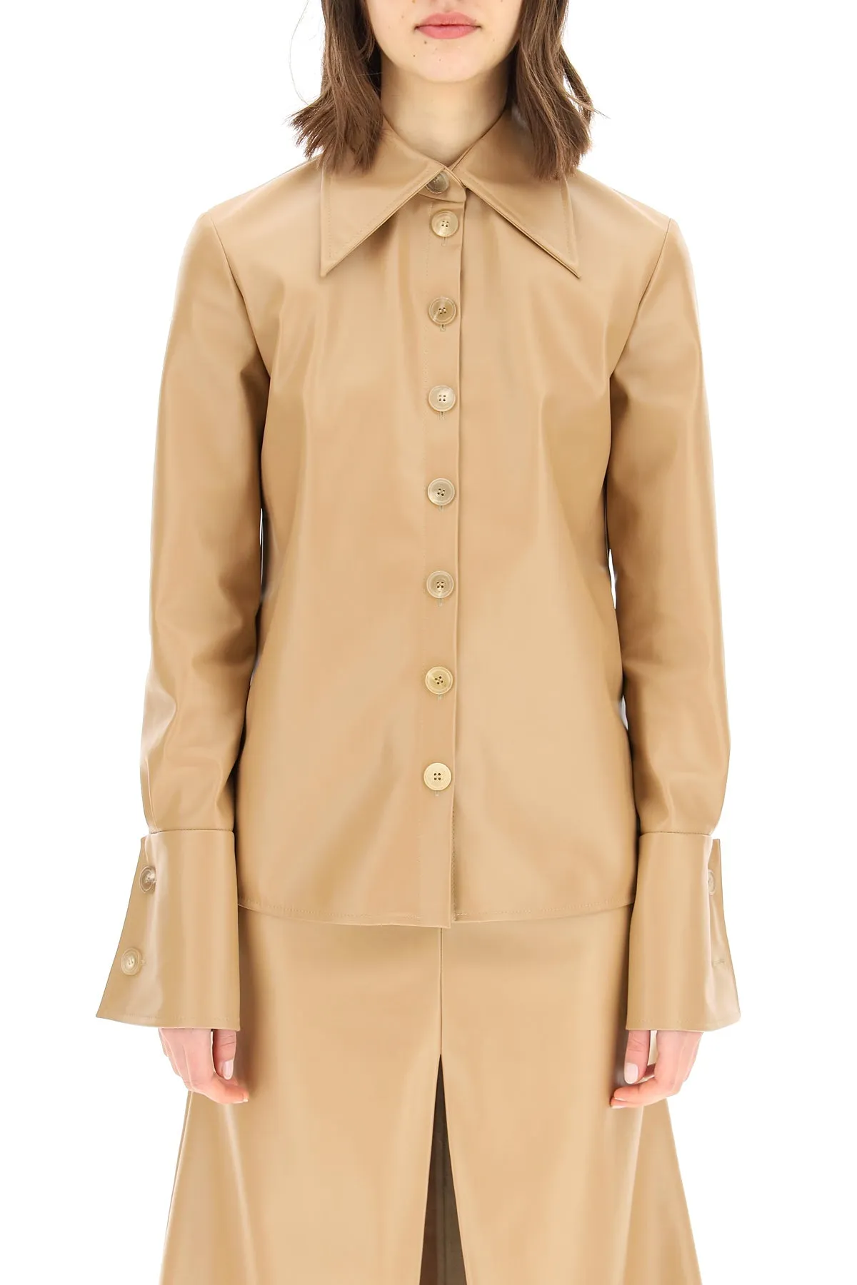 A.W.A.K.E. Mode Faux Leather Shirt