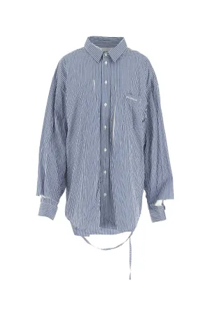 Balenciaga Destroyed Striped Shirt