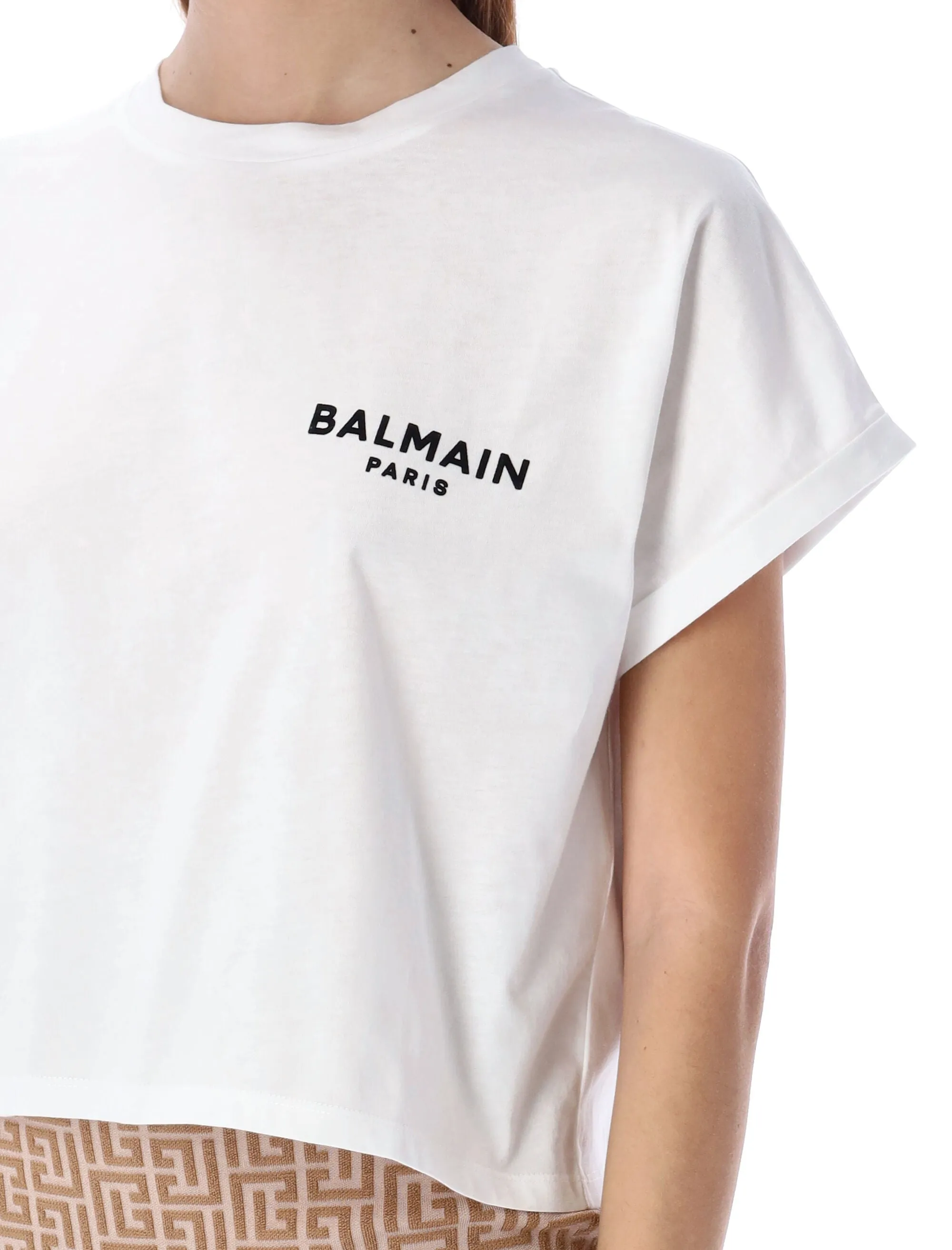 Balmain Cropped Crewneck T-Shirt