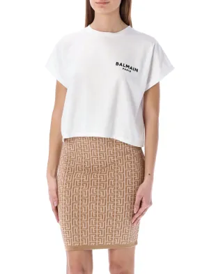 Balmain Cropped Crewneck T-Shirt