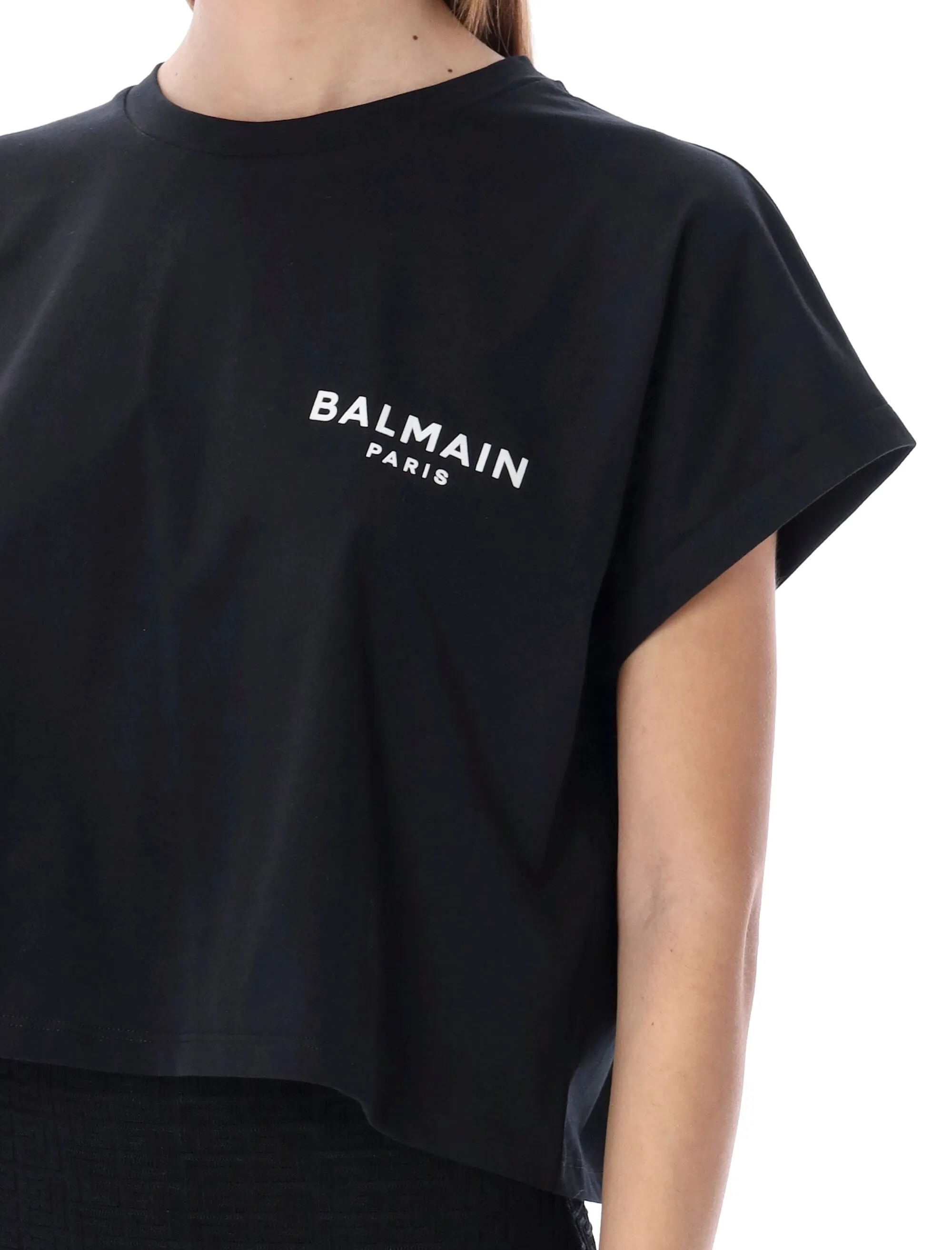 Balmain Cropped Crewneck T-Shirt