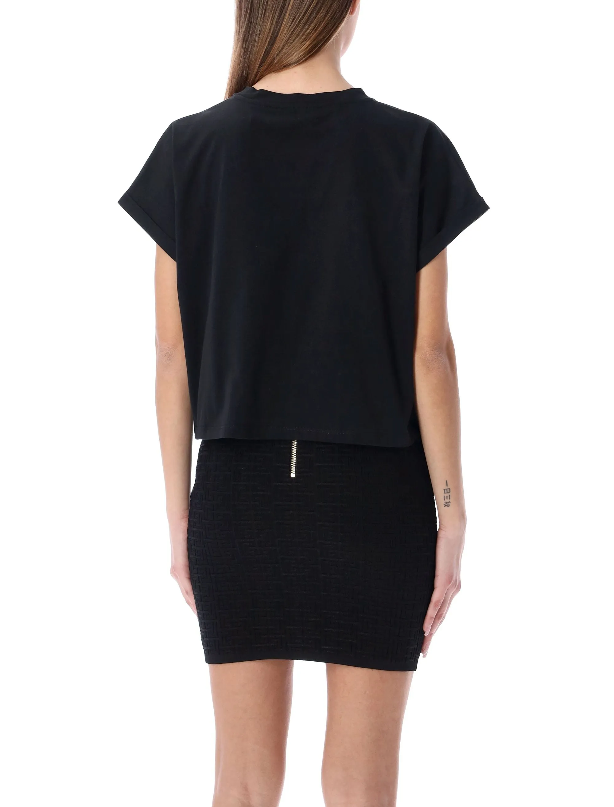 Balmain Cropped Crewneck T-Shirt