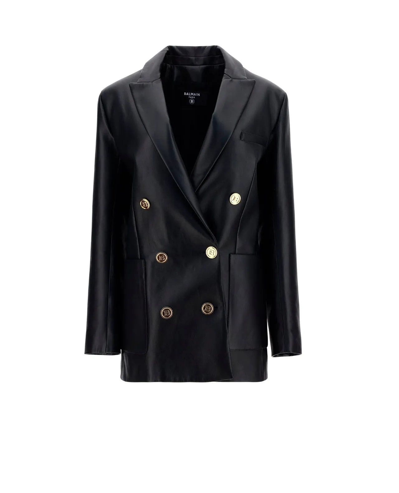 Balmain Double Breasted Leather Jacket