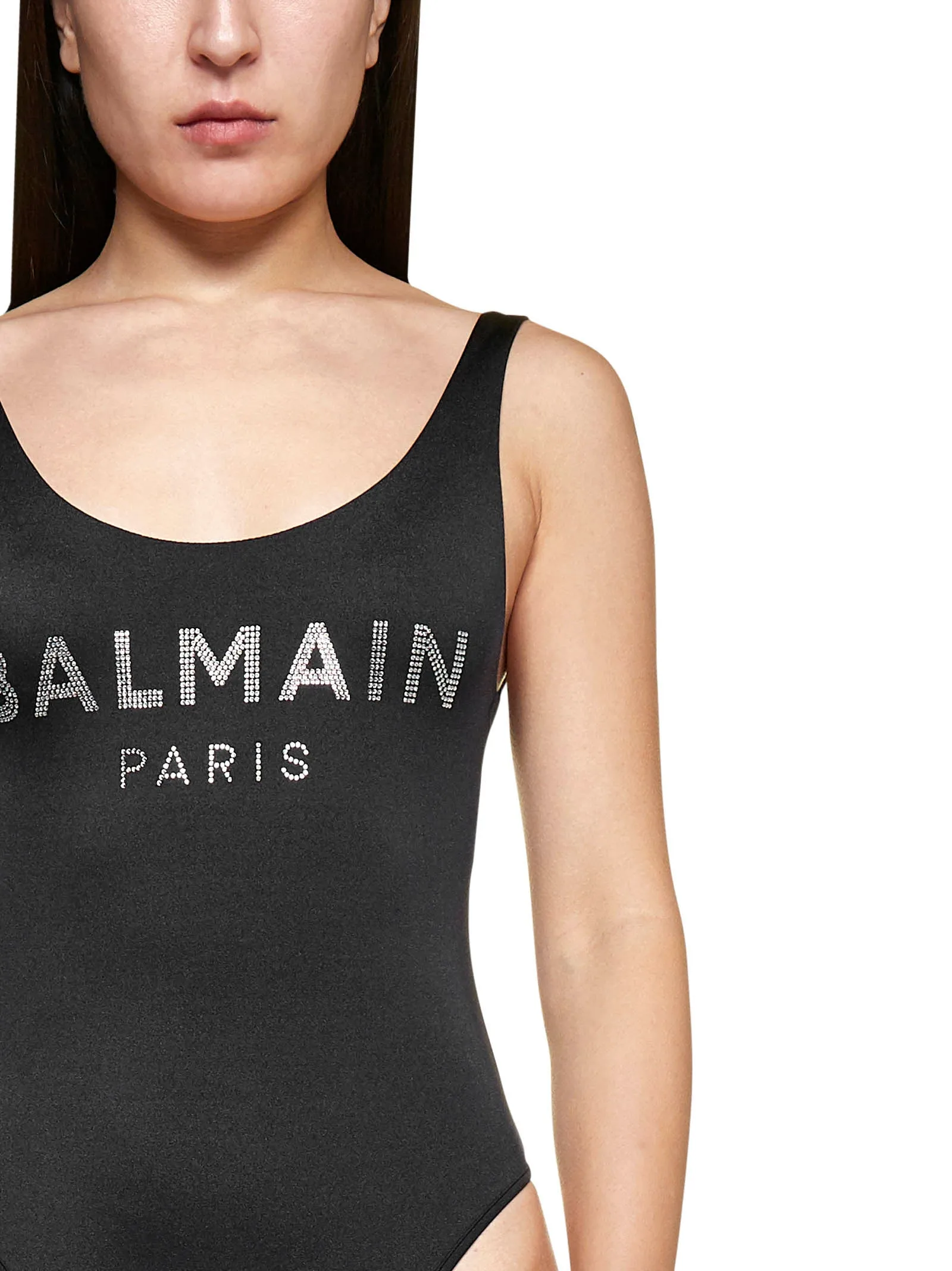 Balmain Logo Detailed Crewneck Swimsuit