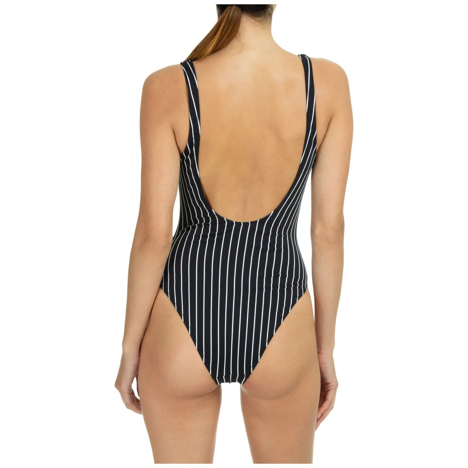 Balmain Stripe Patterned Stretched Swimsuit