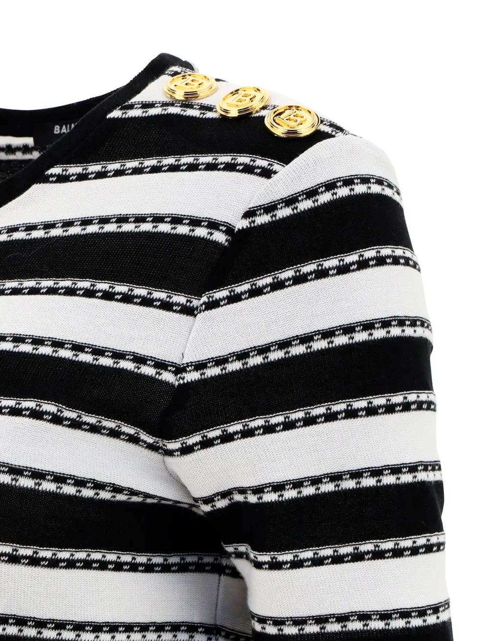 Balmain Striped Knitted T-Shirt
