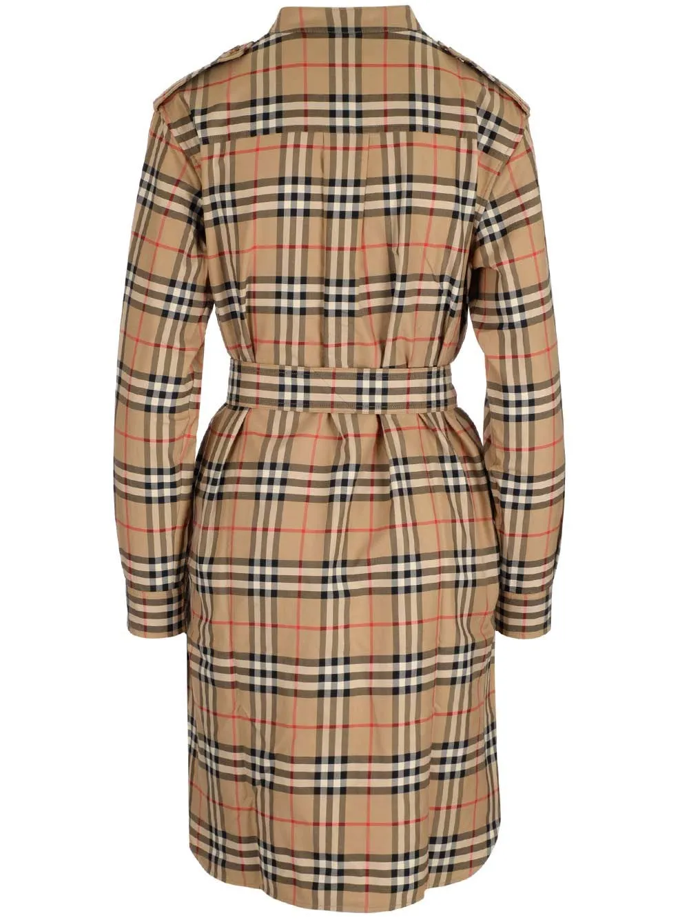 Burberry Checked Belted Shirt Dress