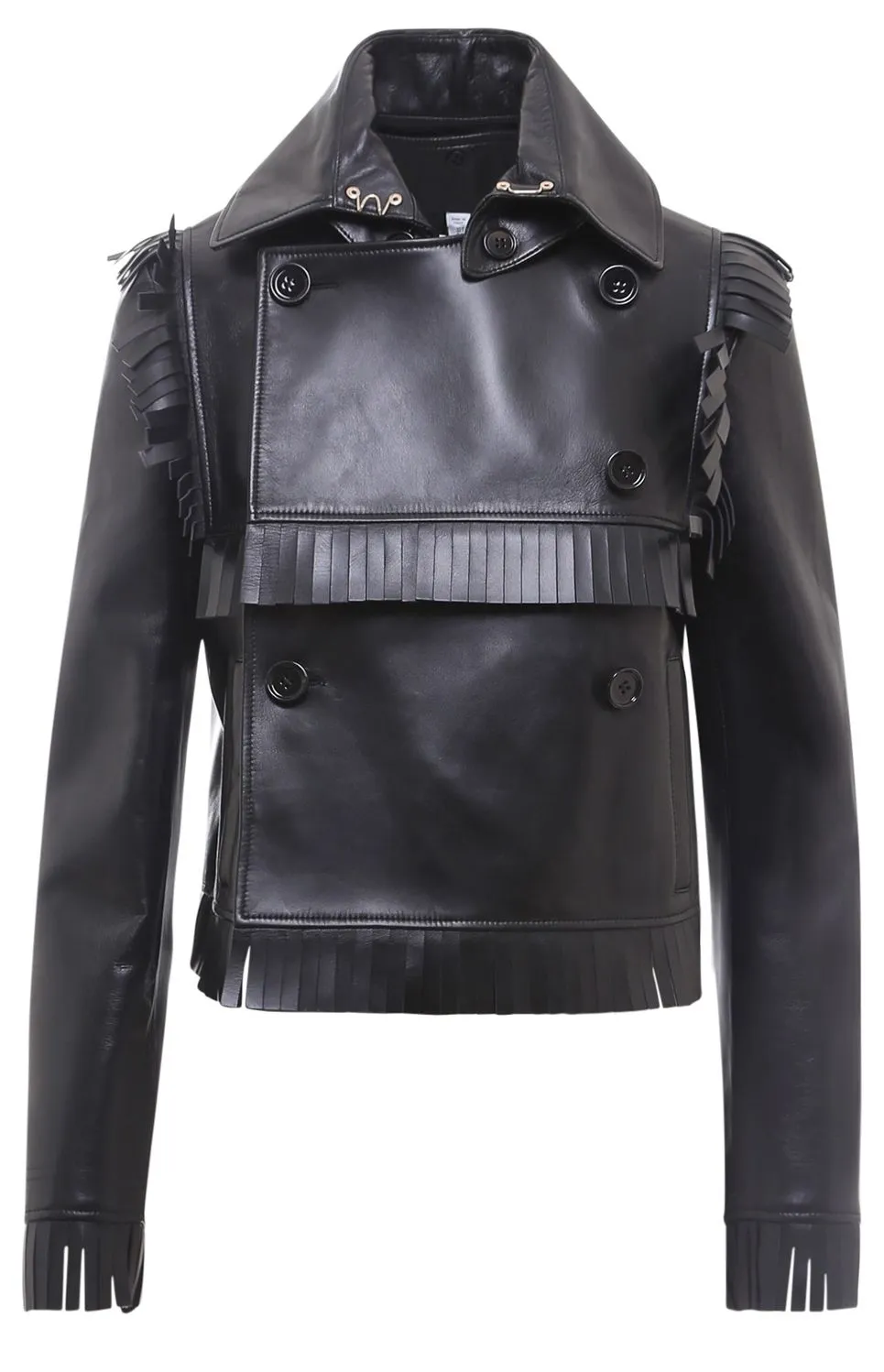 Burberry Leather Fringe Edge Jacket