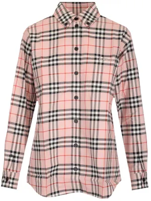 Burberry Logo Embroidered Checked Shirt