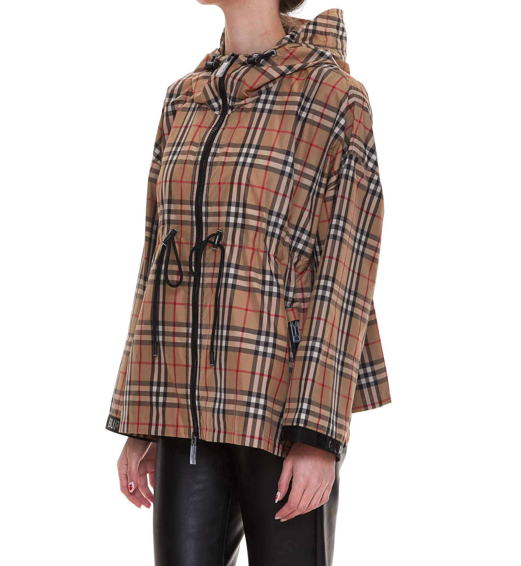 Burberry Logo Tape Hooded Jacket