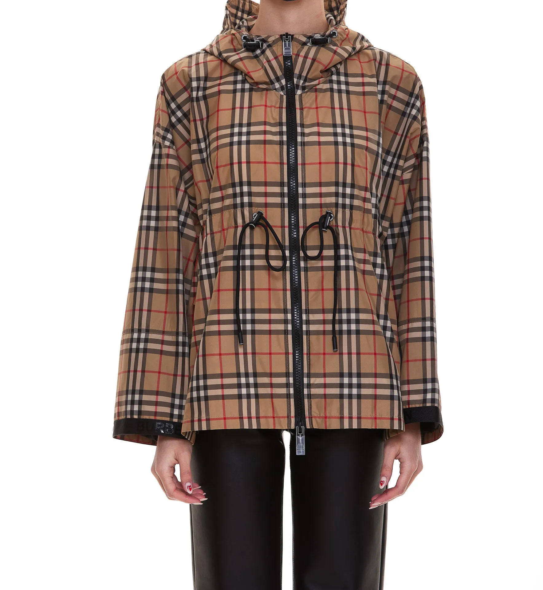 Burberry Logo Tape Hooded Jacket