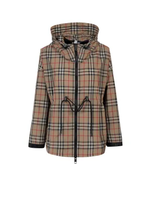 Burberry Logo Tape Hooded Jacket