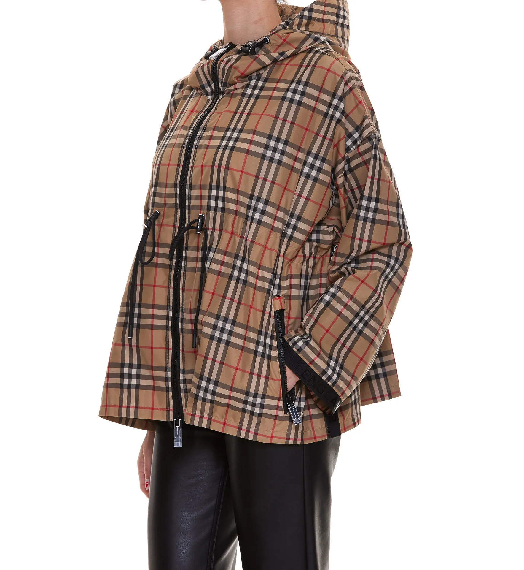 Burberry Logo Tape Hooded Jacket
