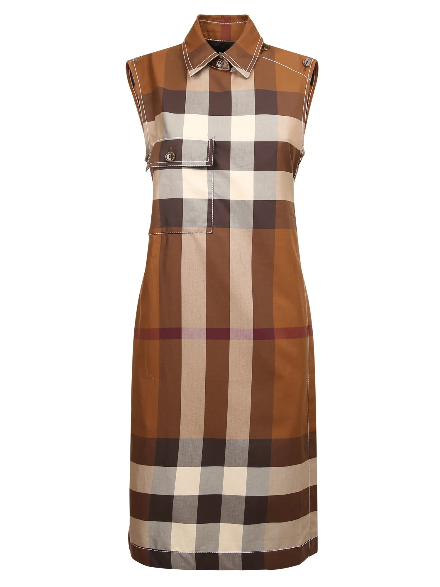 Burberry Sleeveless Check Shirt Dress