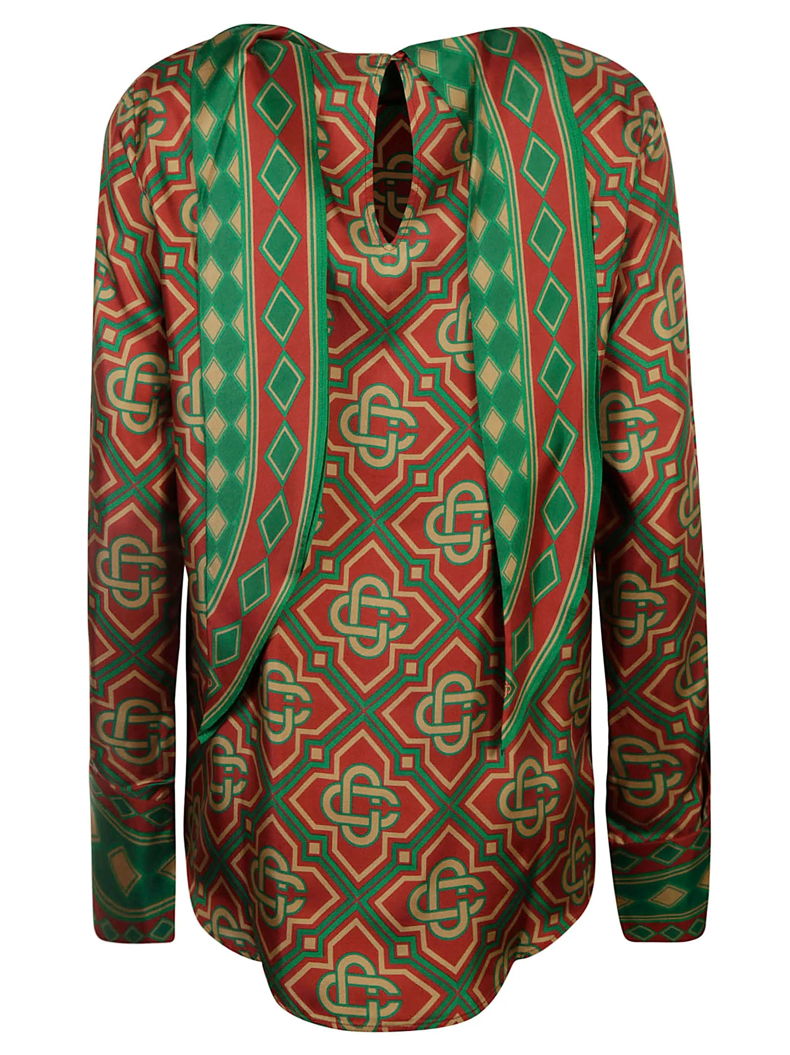 Casablanca Scarf-Detailed Monogram Shirt
