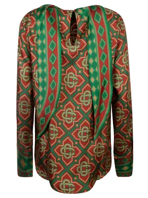 Casablanca Scarf-Detailed Monogram Shirt