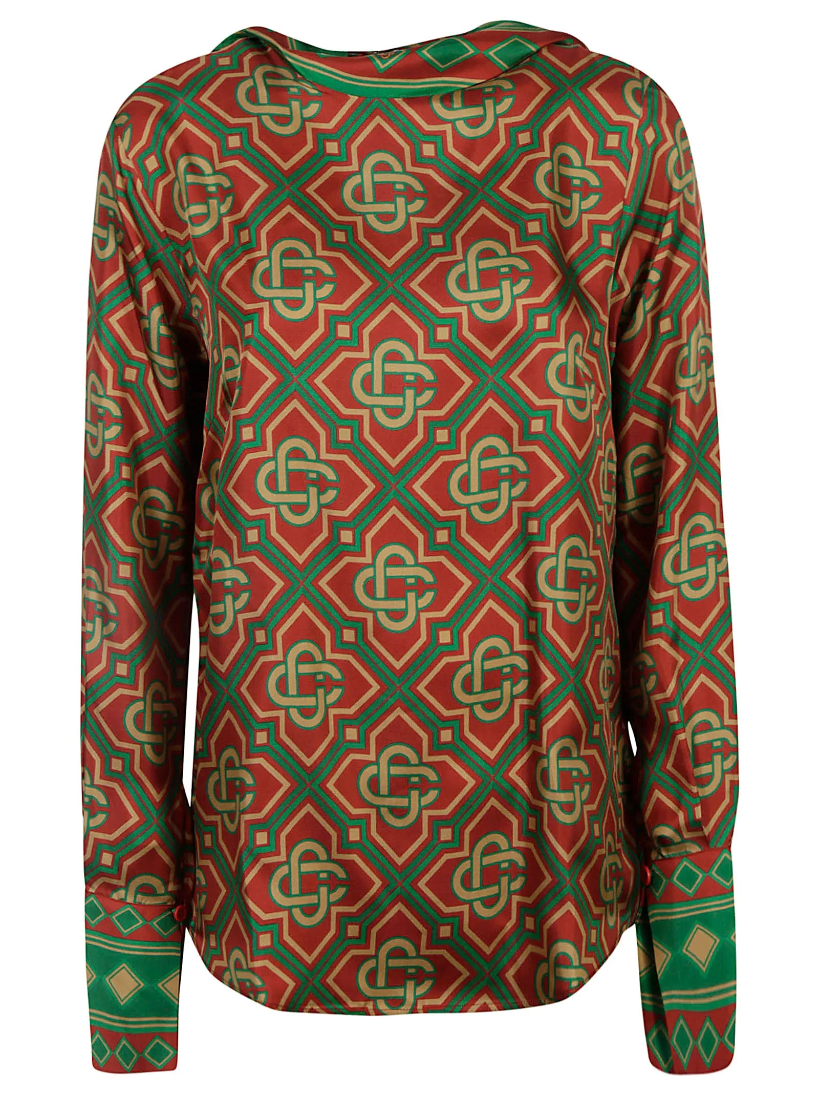Casablanca Scarf-Detailed Monogram Shirt