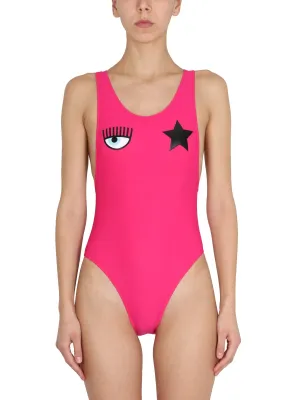 Chiara Ferragni Eyelike Logo-Printed Swimsuit