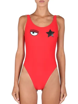 Chiara Ferragni Logo Printed One-Piece Swimsuit