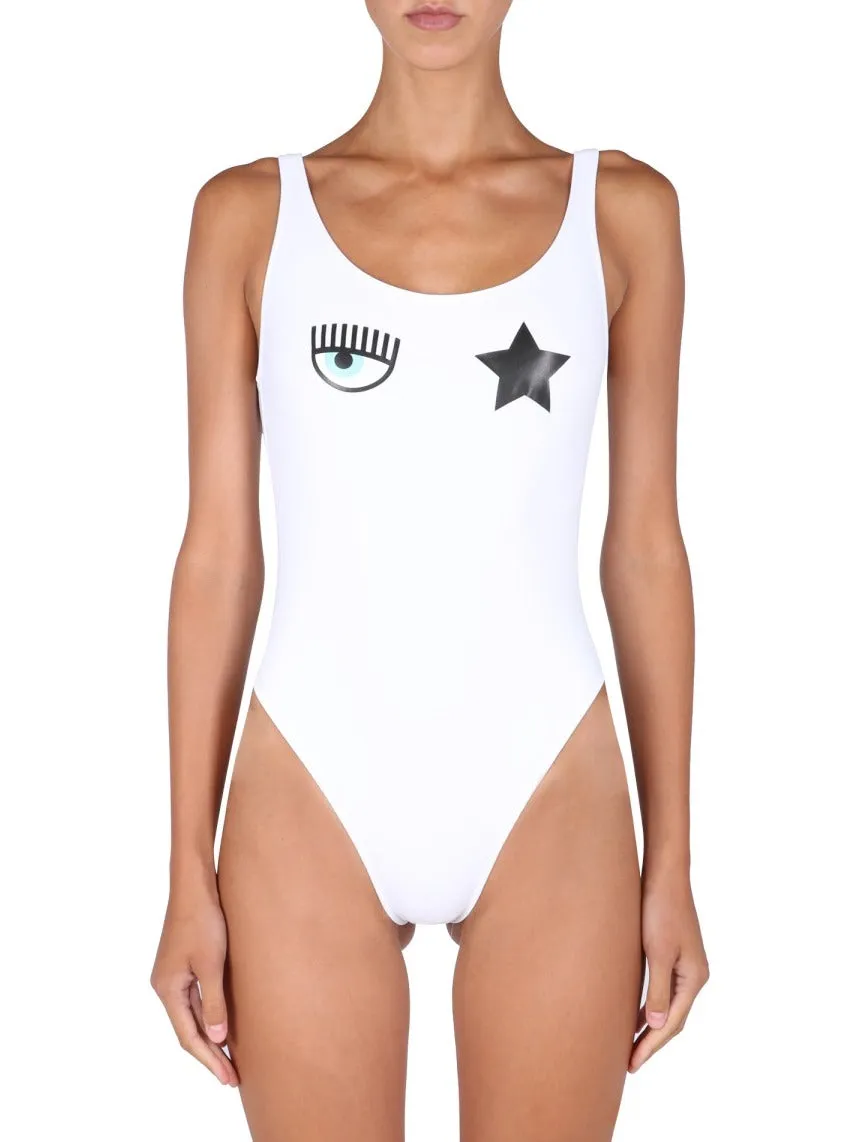Chiara Ferragni Logo Printed One-Piece Swimsuit