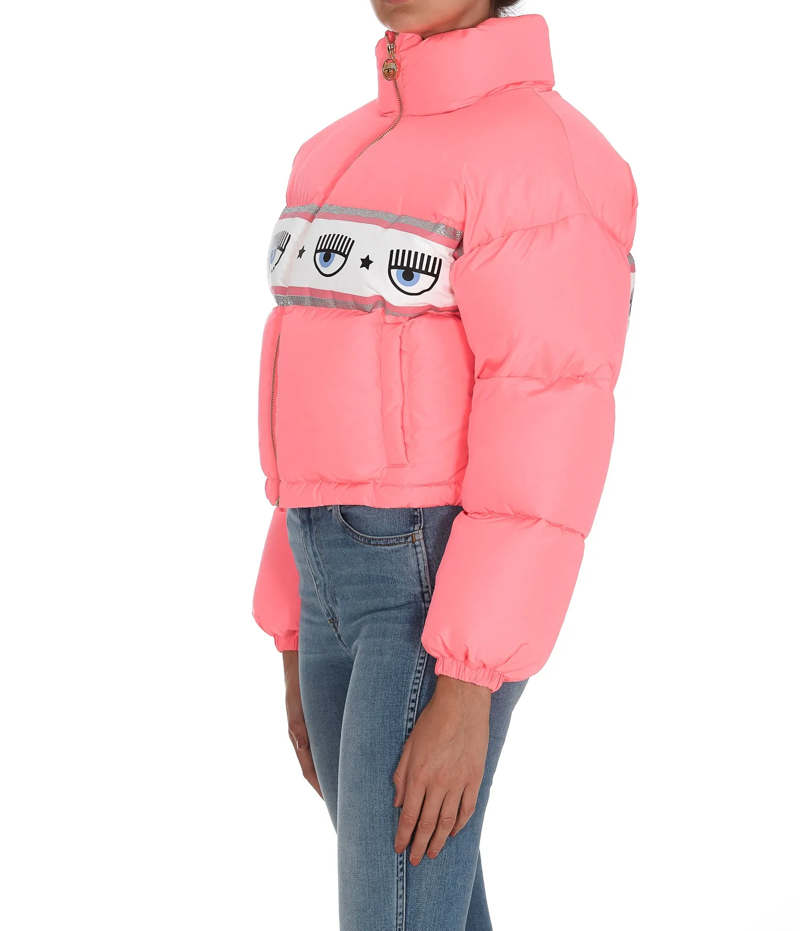 Chiara Ferragni Logomania Cropped Puffer Jacket