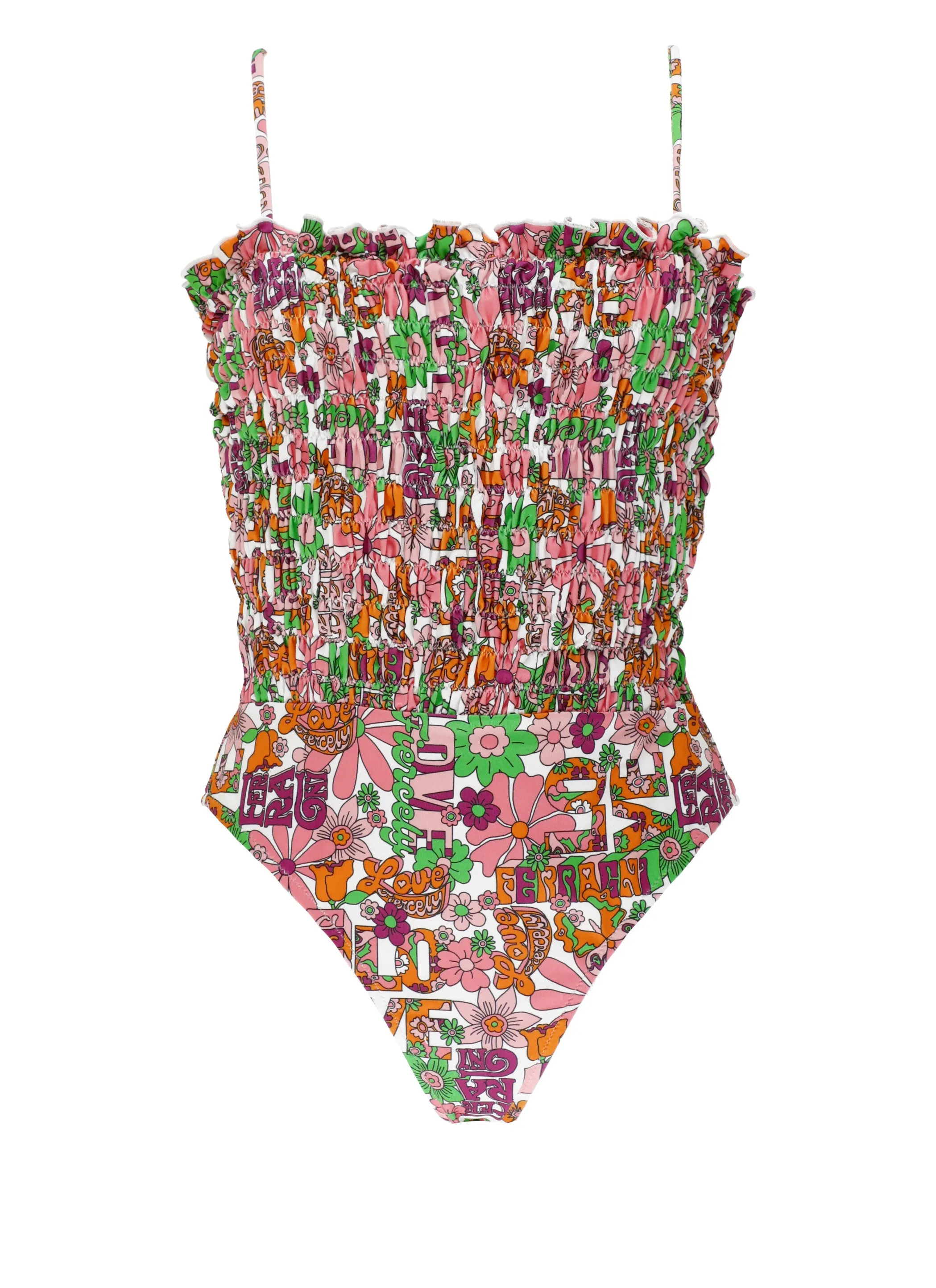 Chiara Ferragni Ruched Printed Swimsuit