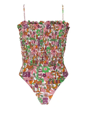Chiara Ferragni Ruched Printed Swimsuit