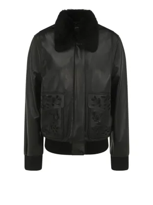 Chlo Shearling Collar Bomber Jacket
