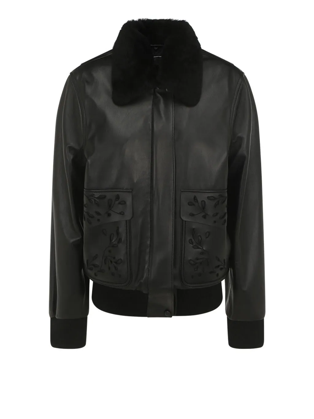 Chlo Shearling Collar Bomber Jacket