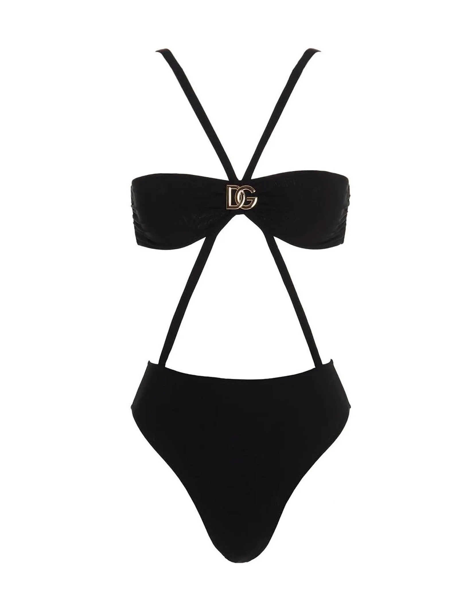 Dolce & Gabbana Logo Plaque Cutout Swimsuit