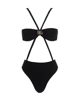 Dolce & Gabbana Logo Plaque Cutout Swimsuit