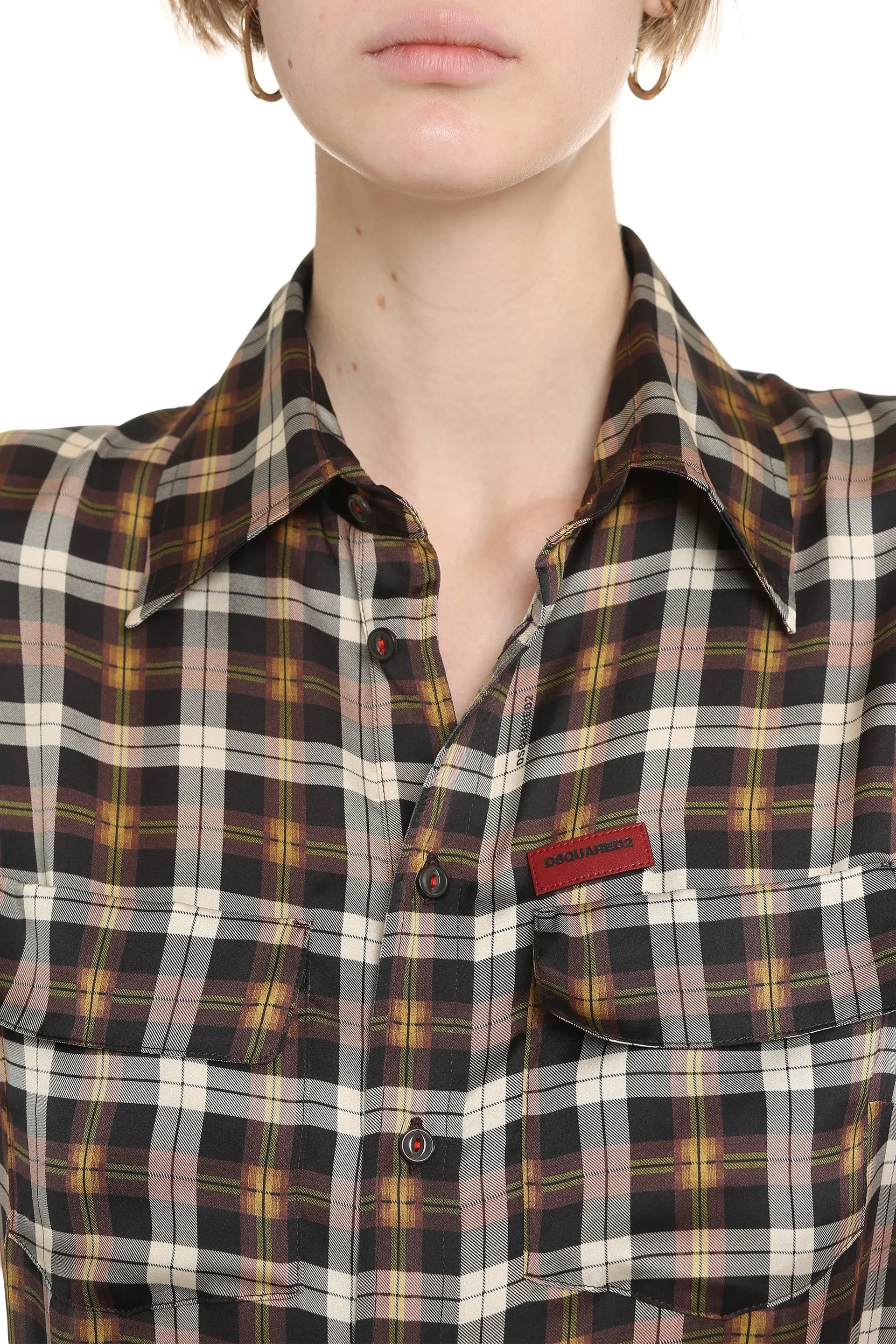 Dsquared2 Checked Mini Shirt Dress