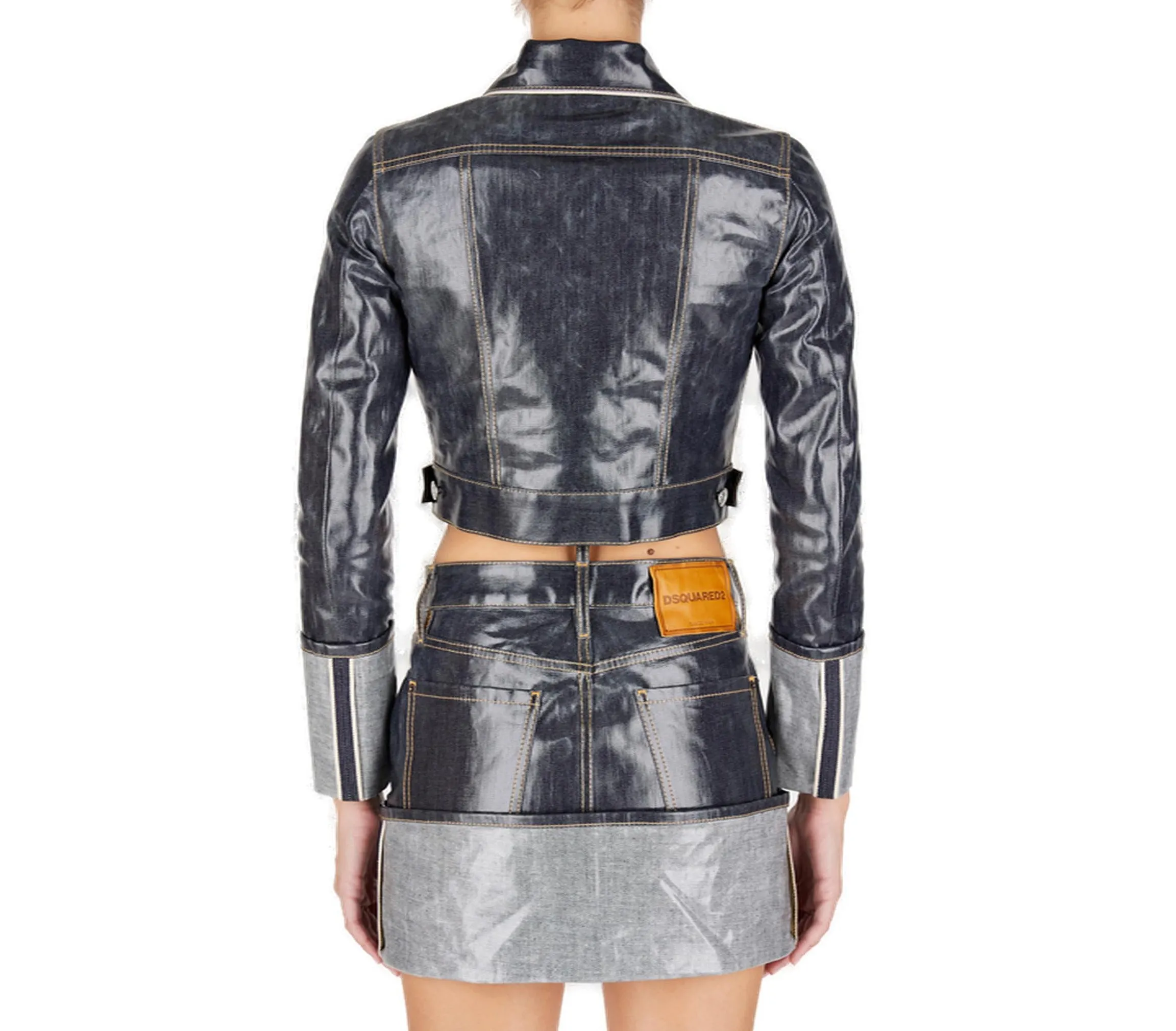 Dsquared2 Coated Finish Cropped Jacket