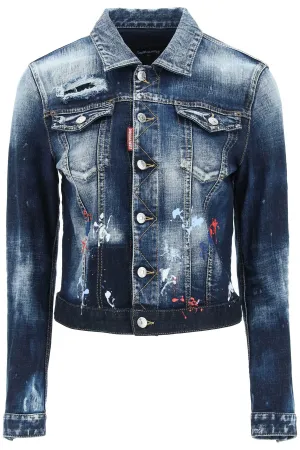 Dsquared2 Distressed Buttoned Denim Jacket