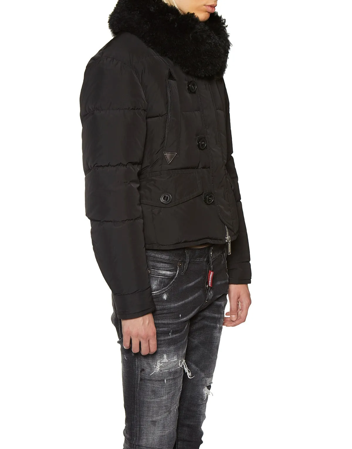 Dsquared2 Shearling Collar Padded Jacket