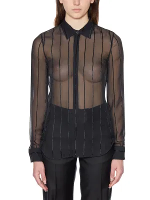 Dsquared2 Striped Sheer Shirt