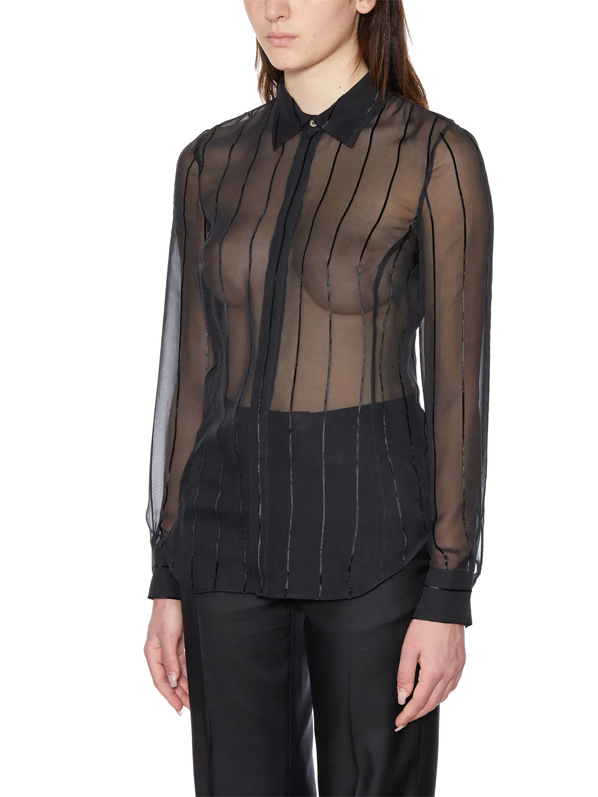 Dsquared2 Striped Sheer Shirt