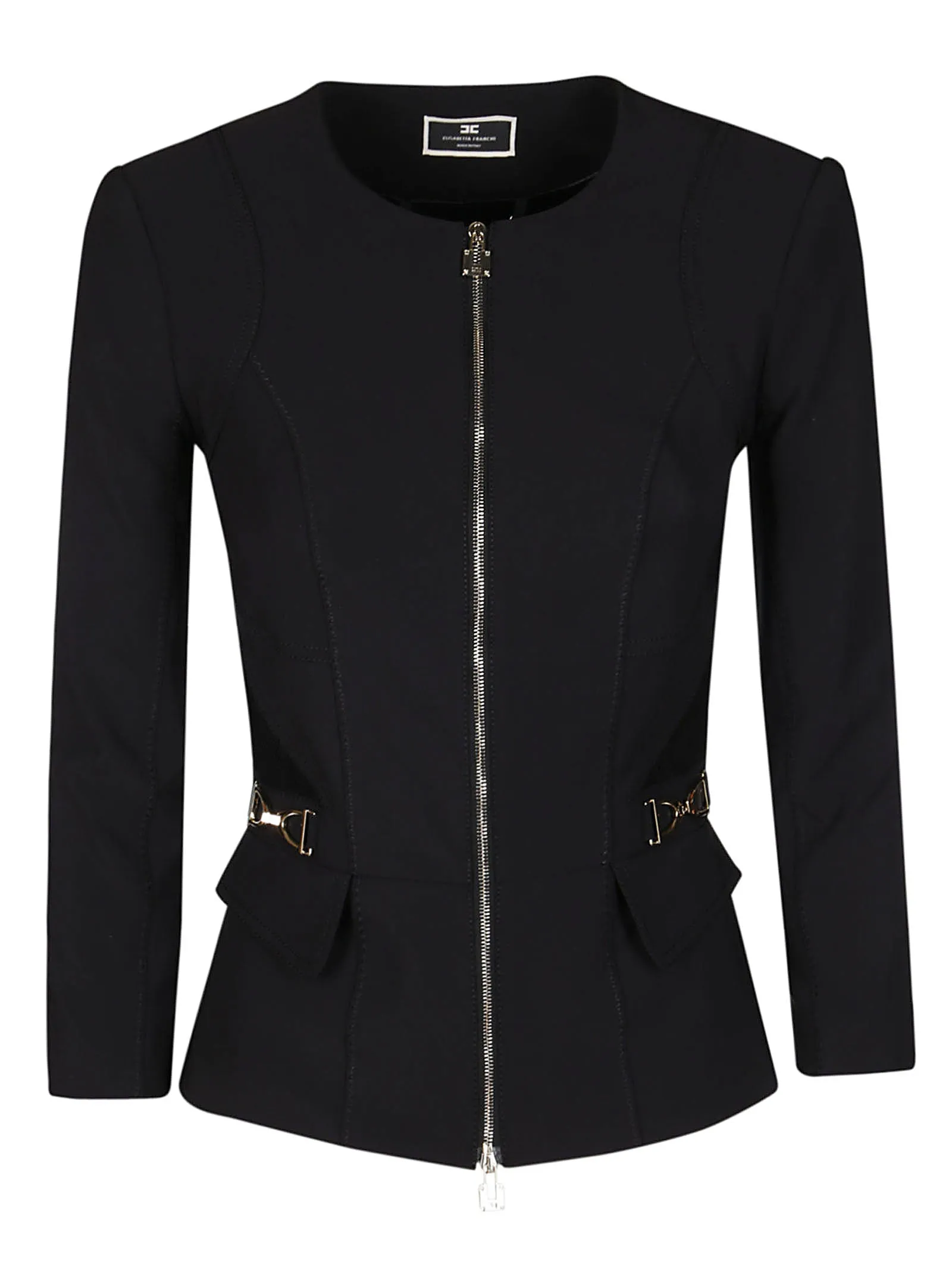 Elisabetta Franchi Horsebit Detail Zipped Jacket