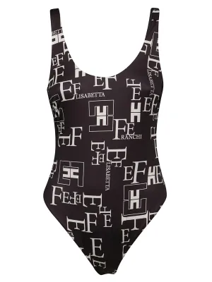Elisabetta Franchi Lettering Printed One-Piece Swimsuit